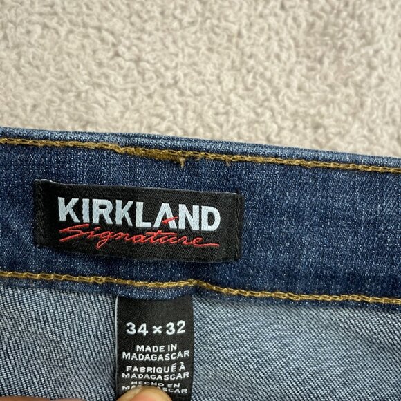 NWOT Kirkland Signature Men's 34x32 Straight Fit Jeans Blue Denim - Picture 4 of 7
